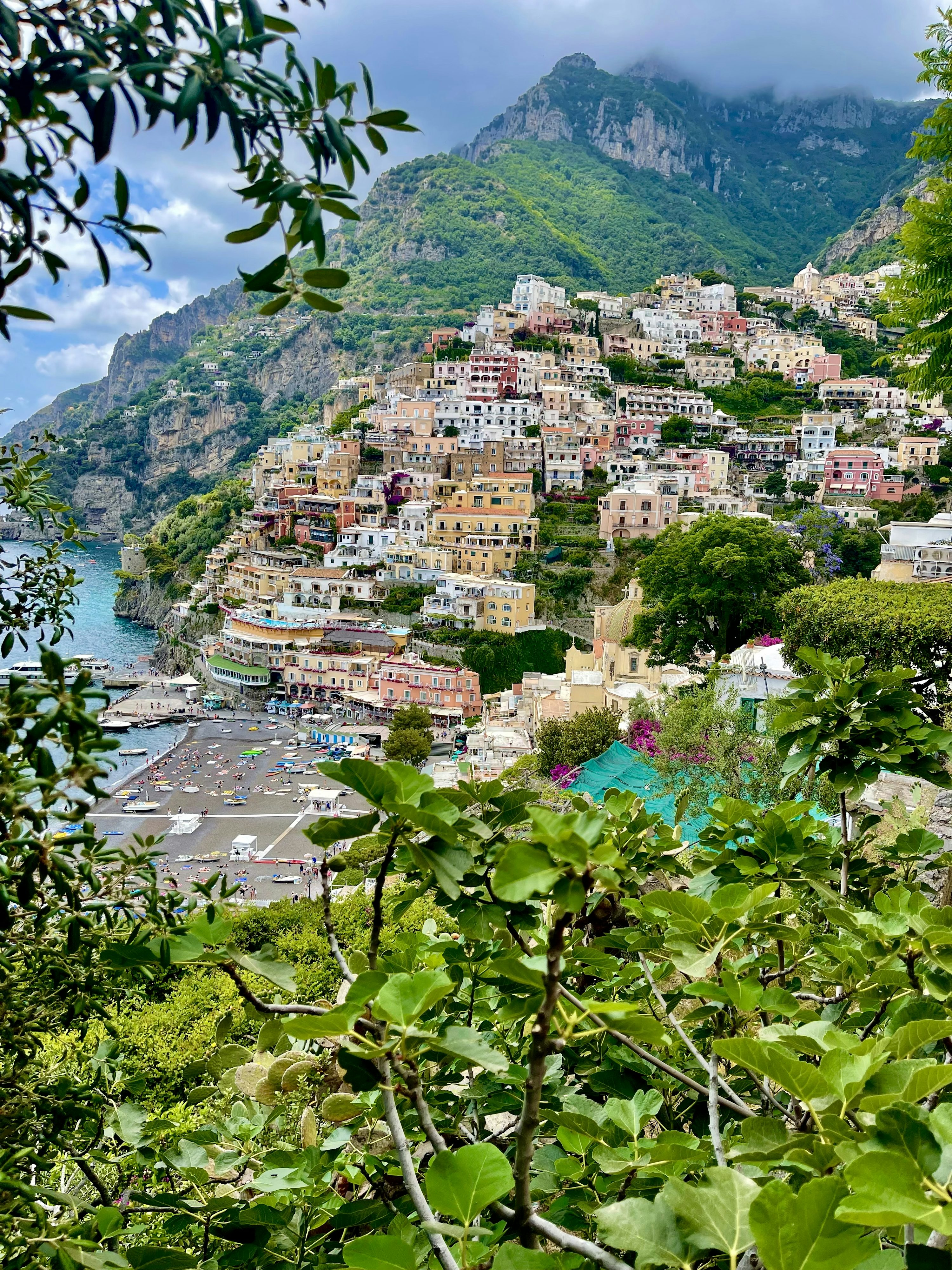 Positano Italy colourful hillside village overlooking Amalfi Coast Mediterranean