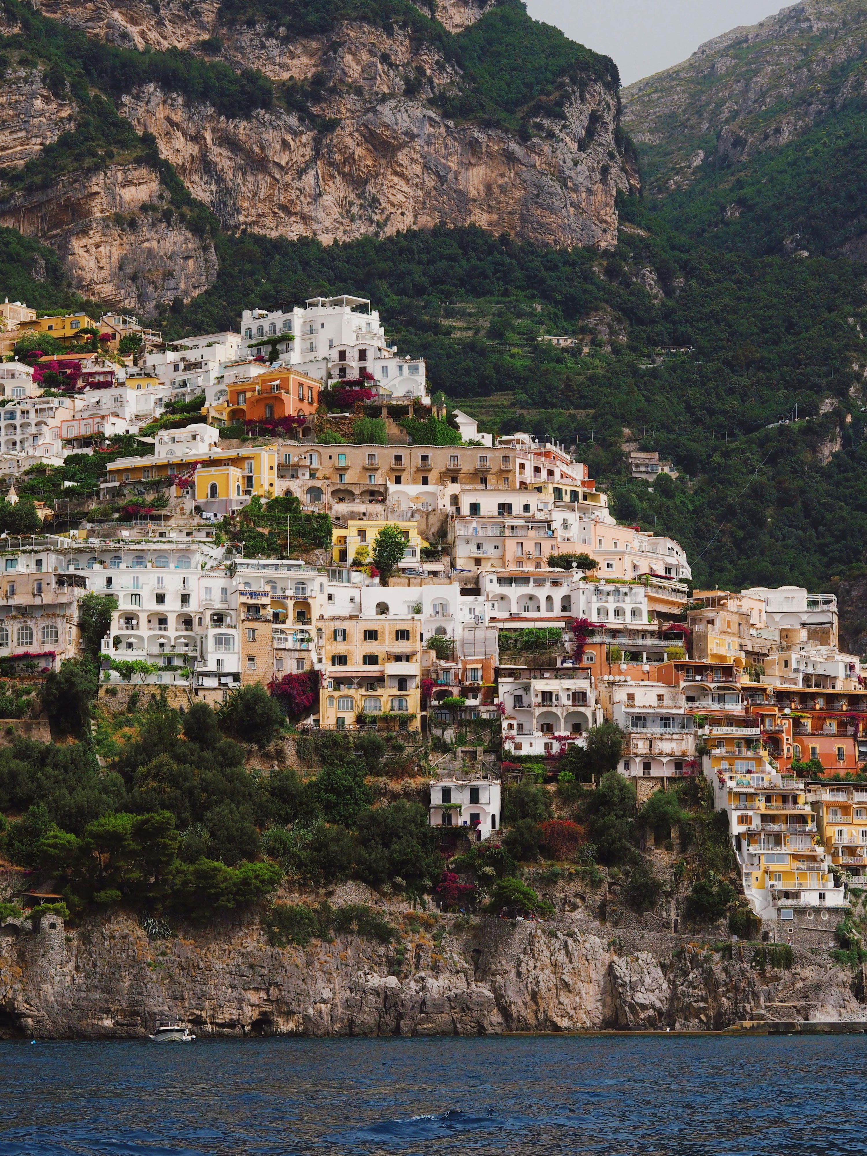 Amalfi Coast Italy dramatic cliffside village and turquoise Mediterranean water
