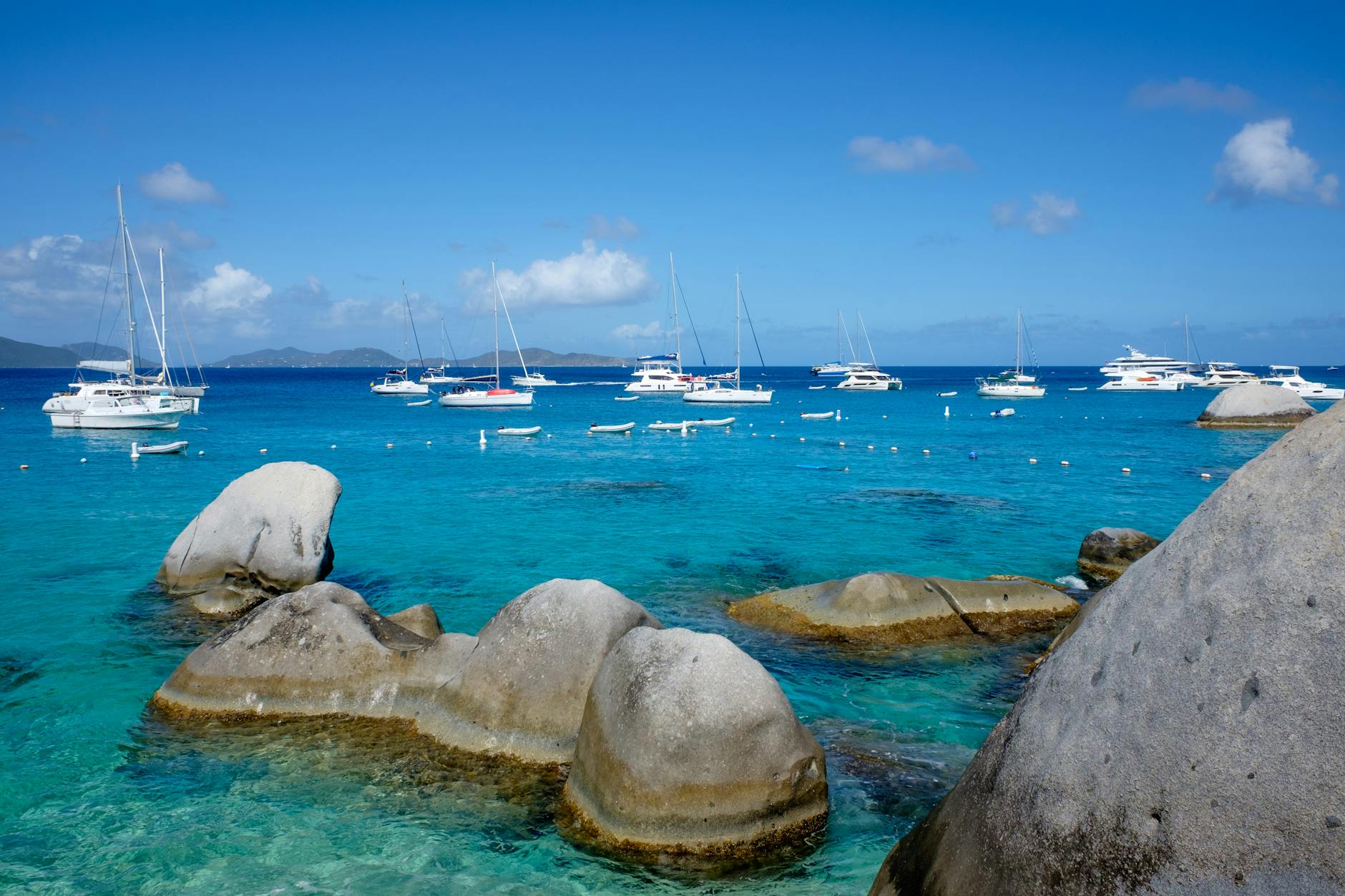 The Baths Virgin Gorda BVI snorkeling granite boulders sea caves