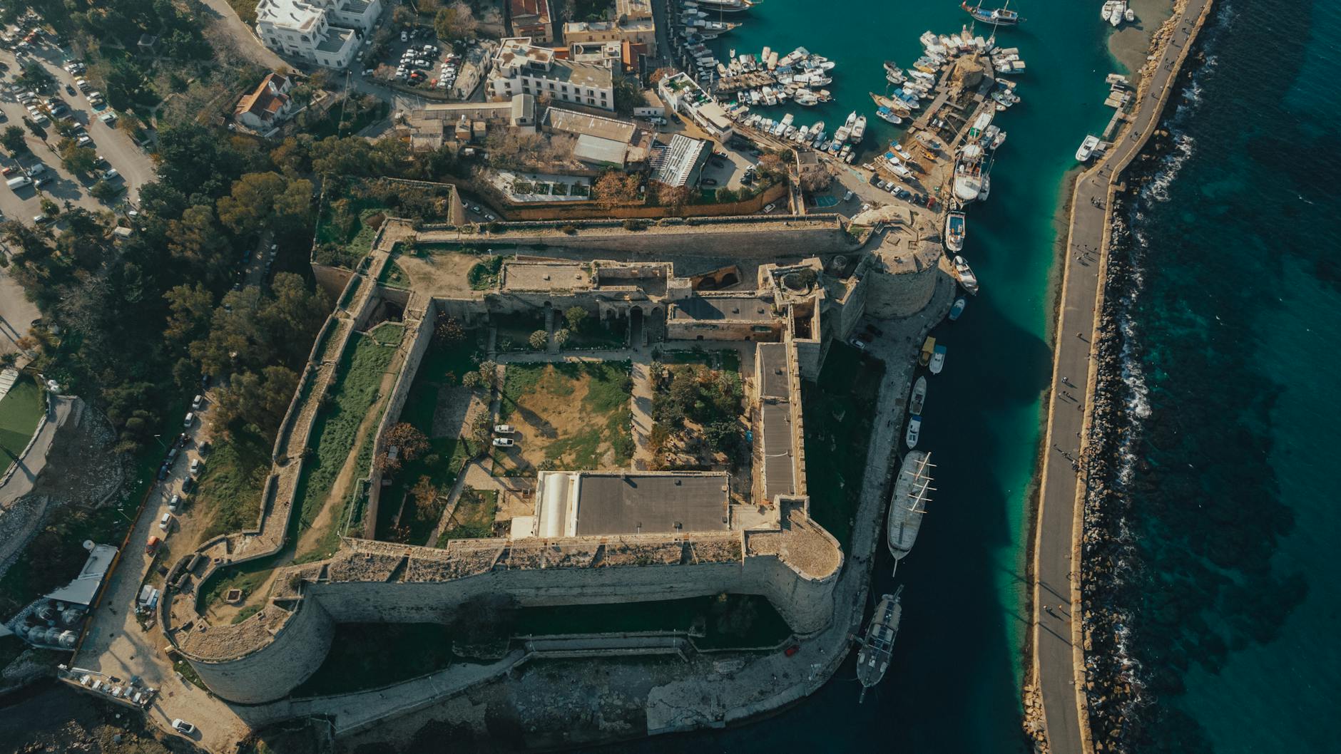 Kyrenia Cyprus harbour castle medieval fortification Mediterranean