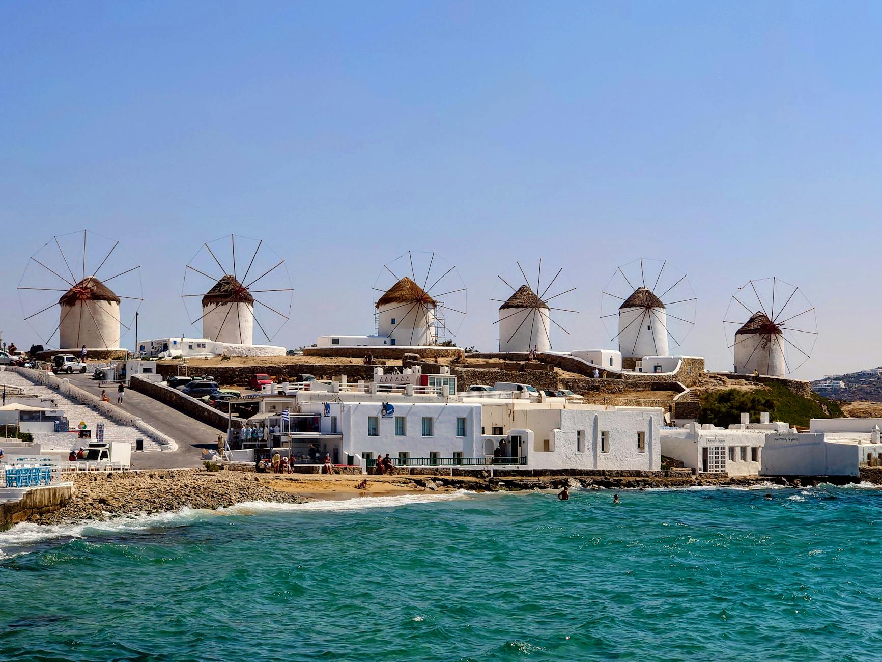 Mykonos windmills Kato Myli Greek Islands Aegean Sea