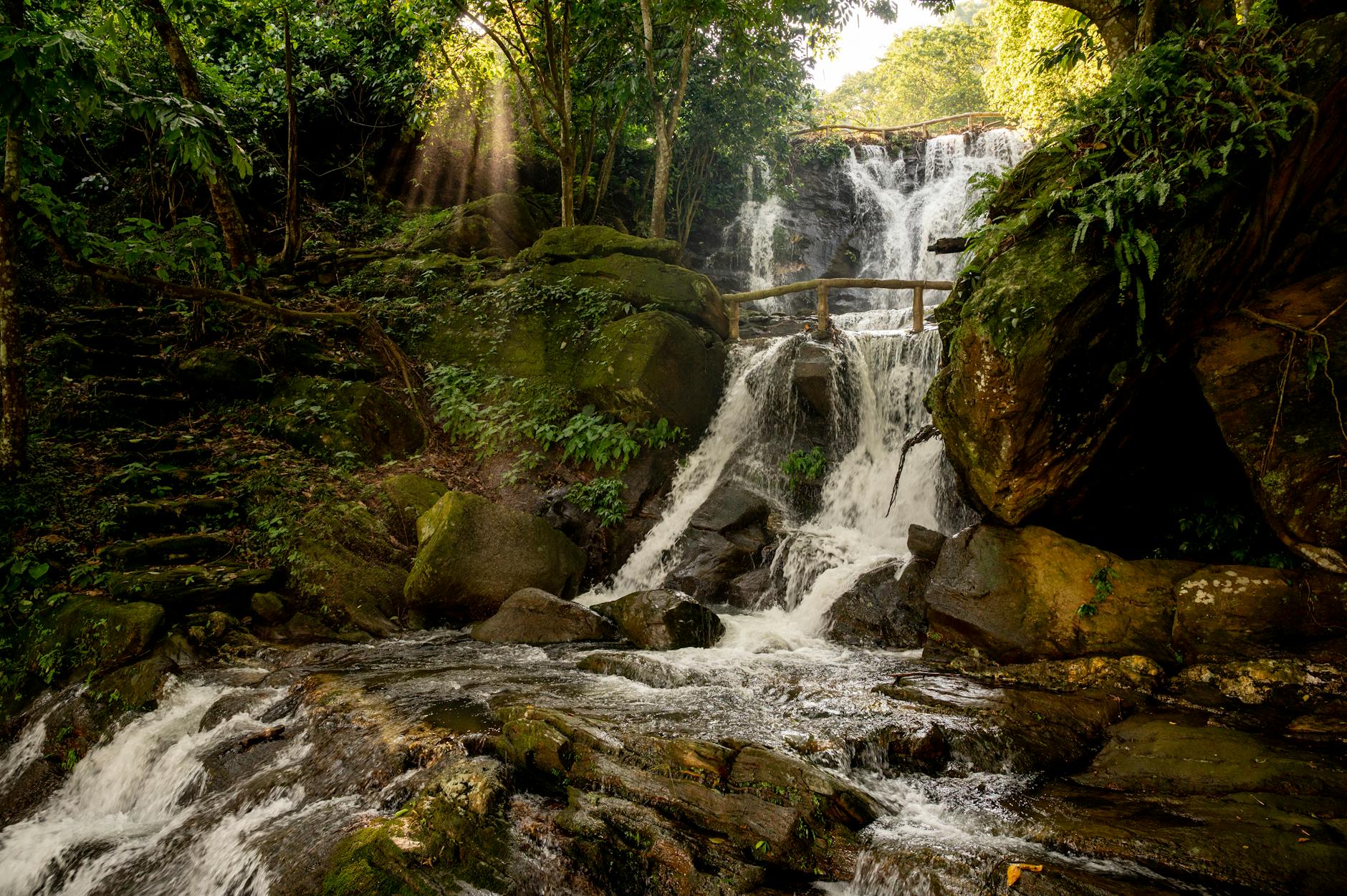 Dunn's River Falls Jamaica iconic cascading waterfalls tropical