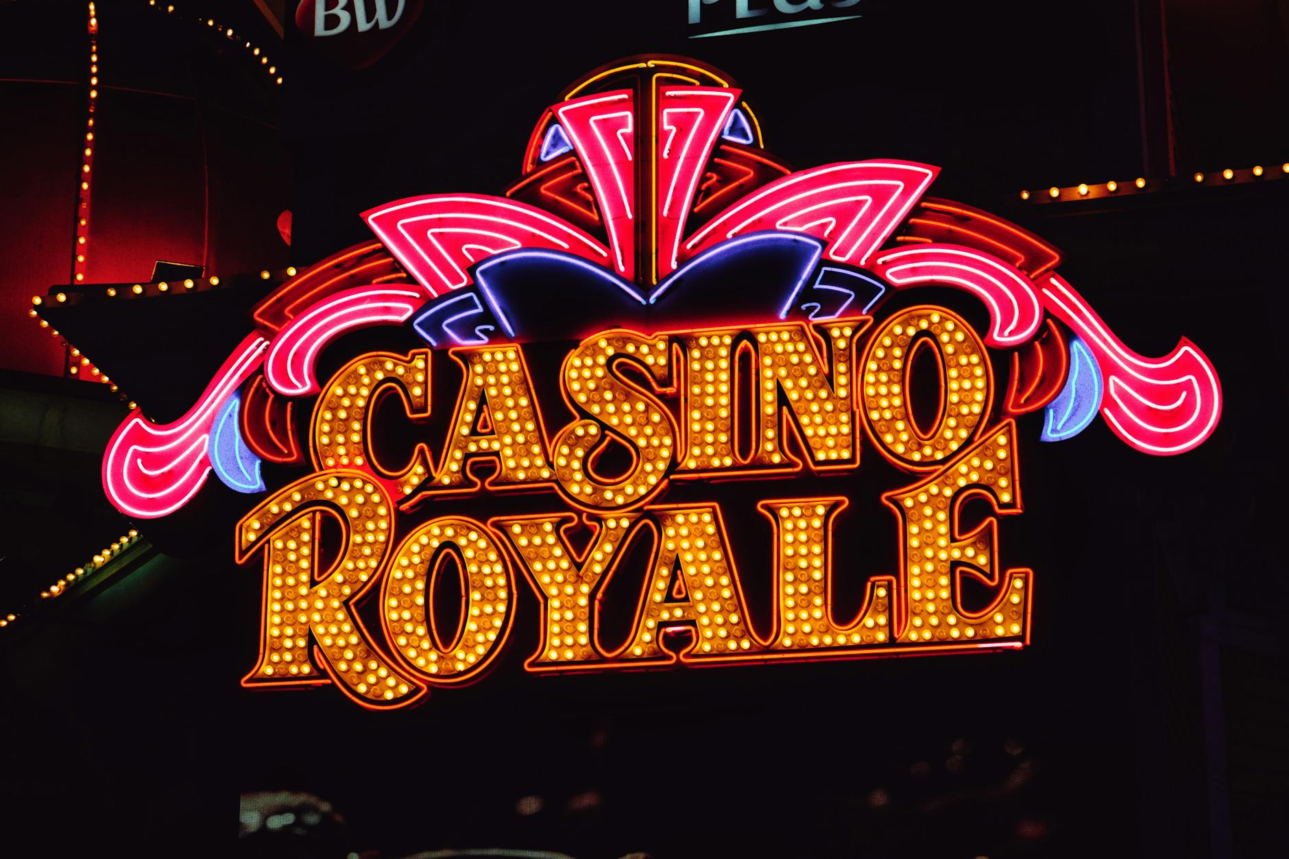 Las Vegas Strip Casino Royale neon sign marquee lights night