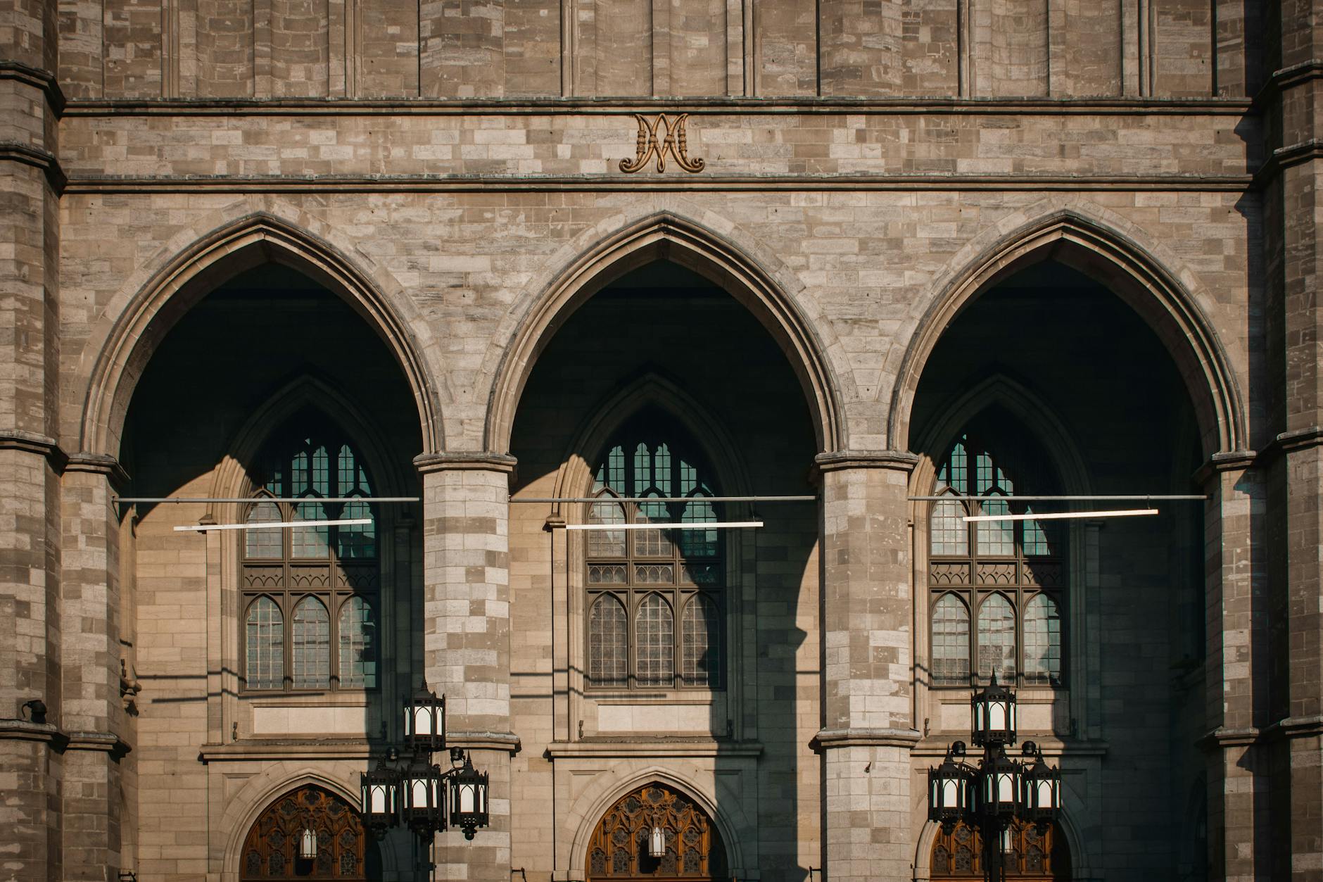 Notre-Dame Basilica Montreal Canada Gothic stone facade pointed arches ornate windows