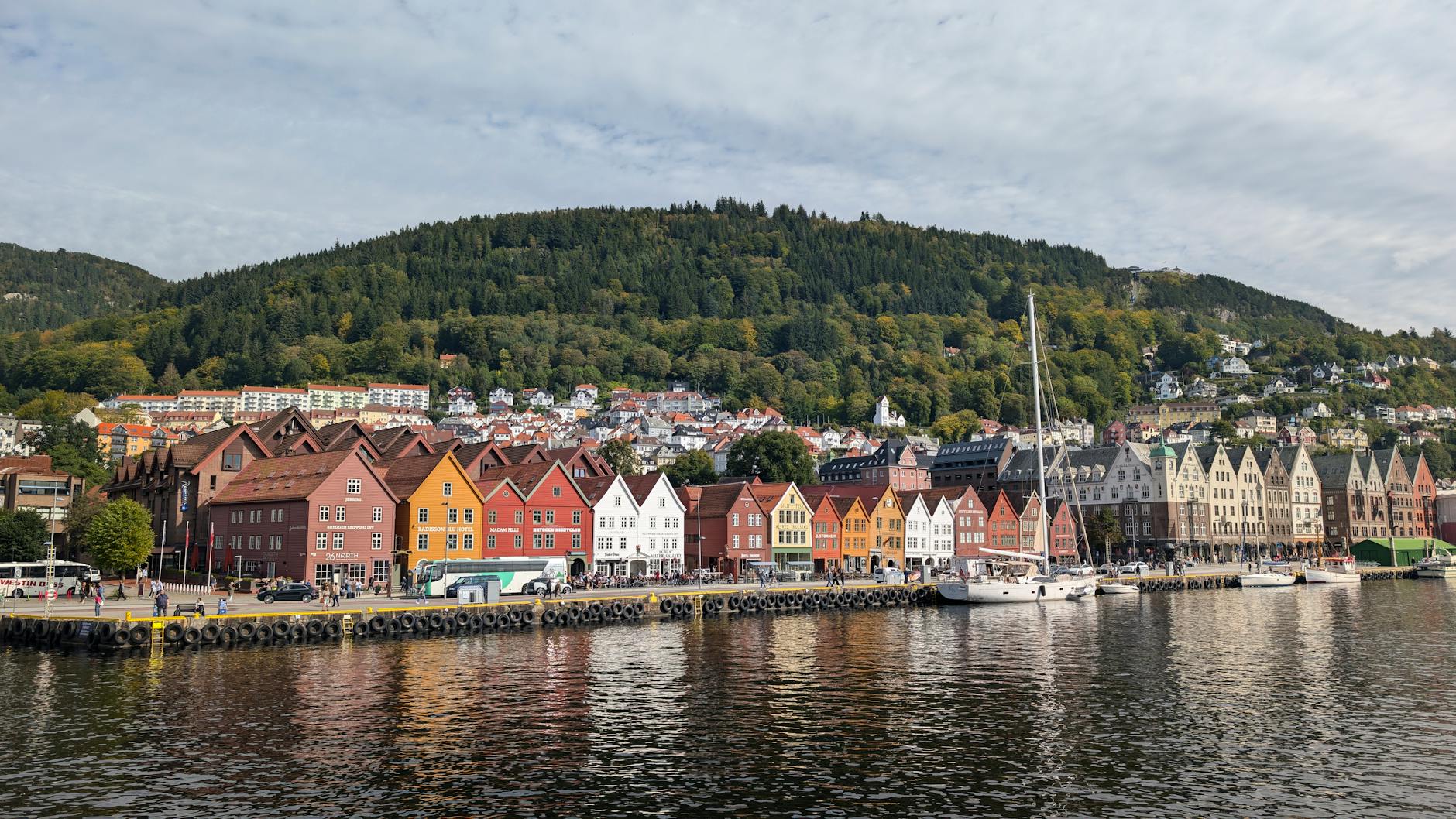 Bergen Bryggen Norway colourful wooden houses UNESCO wharf