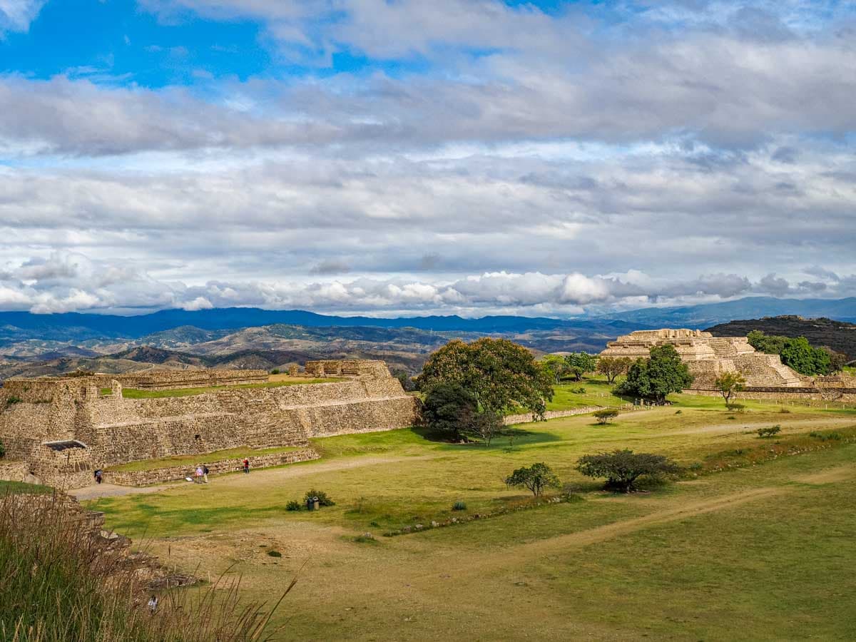 Monte Alban Oaxaca Mexico ancient ruins mountain valley panorama