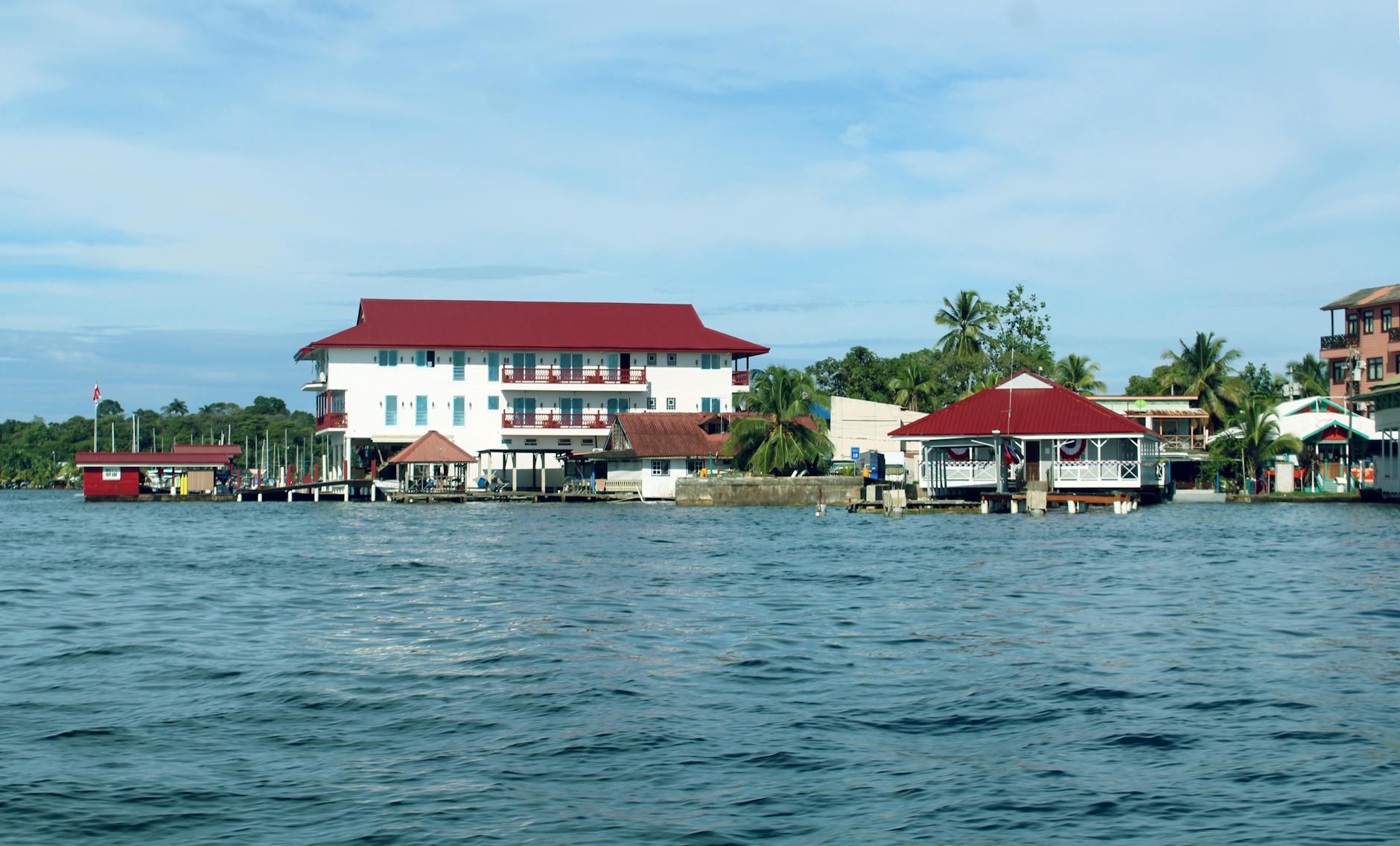 Bocas del Toro Panama colourful waterfront buildings Caribbean island town