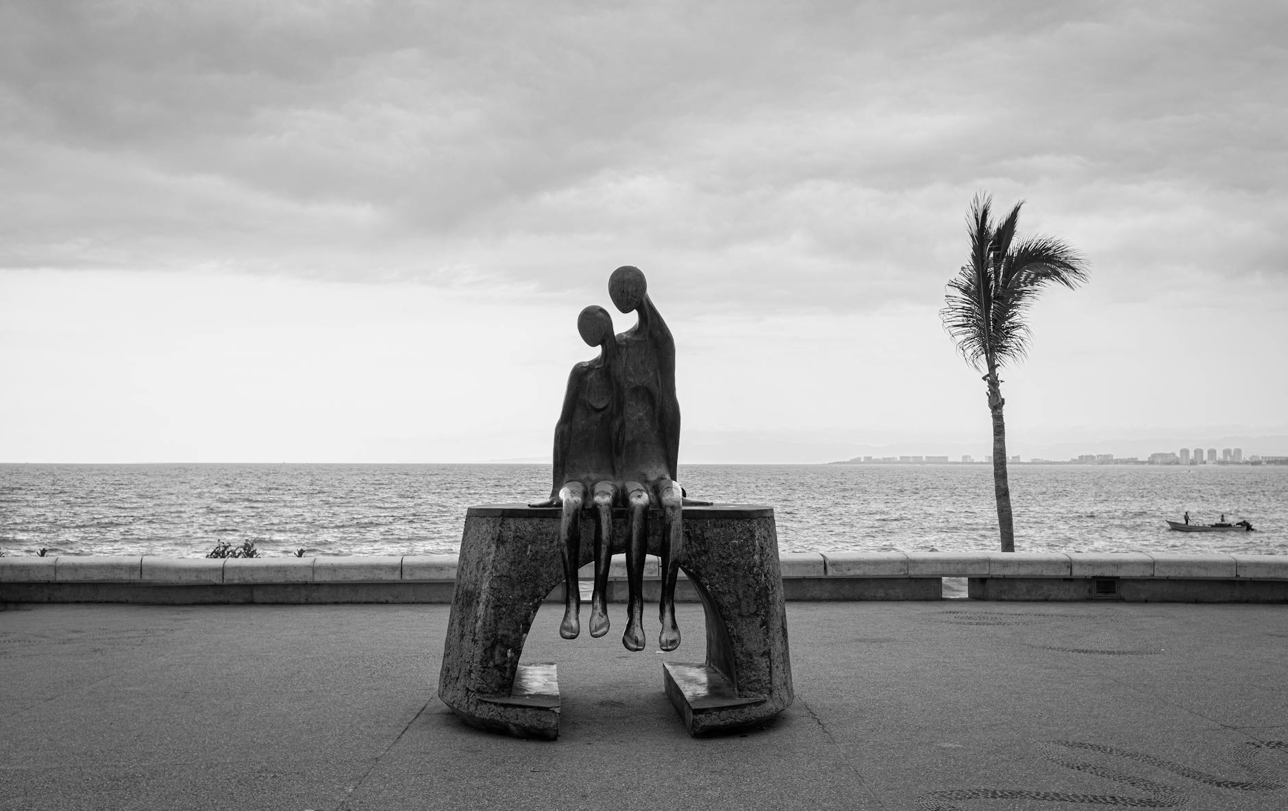 Puerto Vallarta Mexico Malecon boardwalk bronze sculpture waterfront