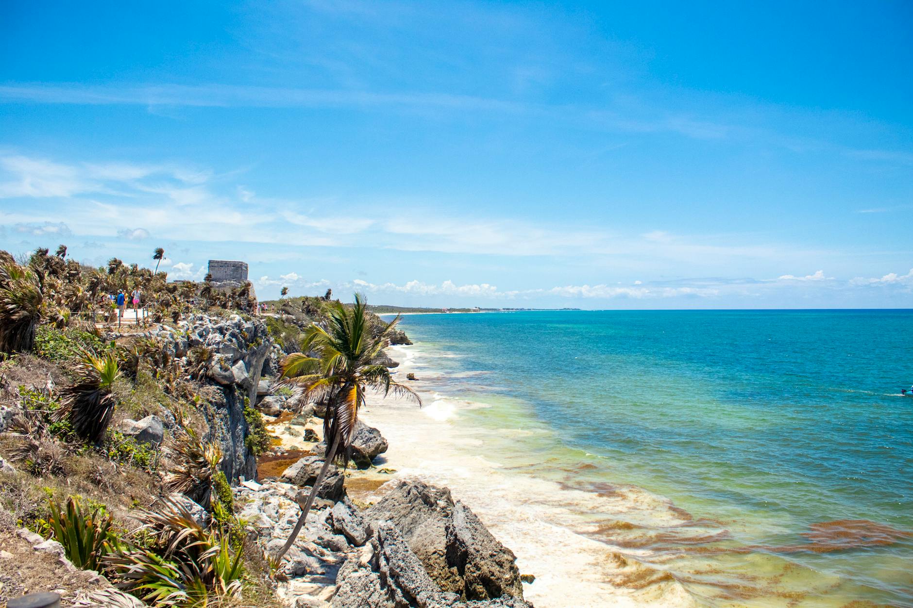 Tulum ruins Riviera Maya Mexico ancient Mayan cliff overlooking Caribbean