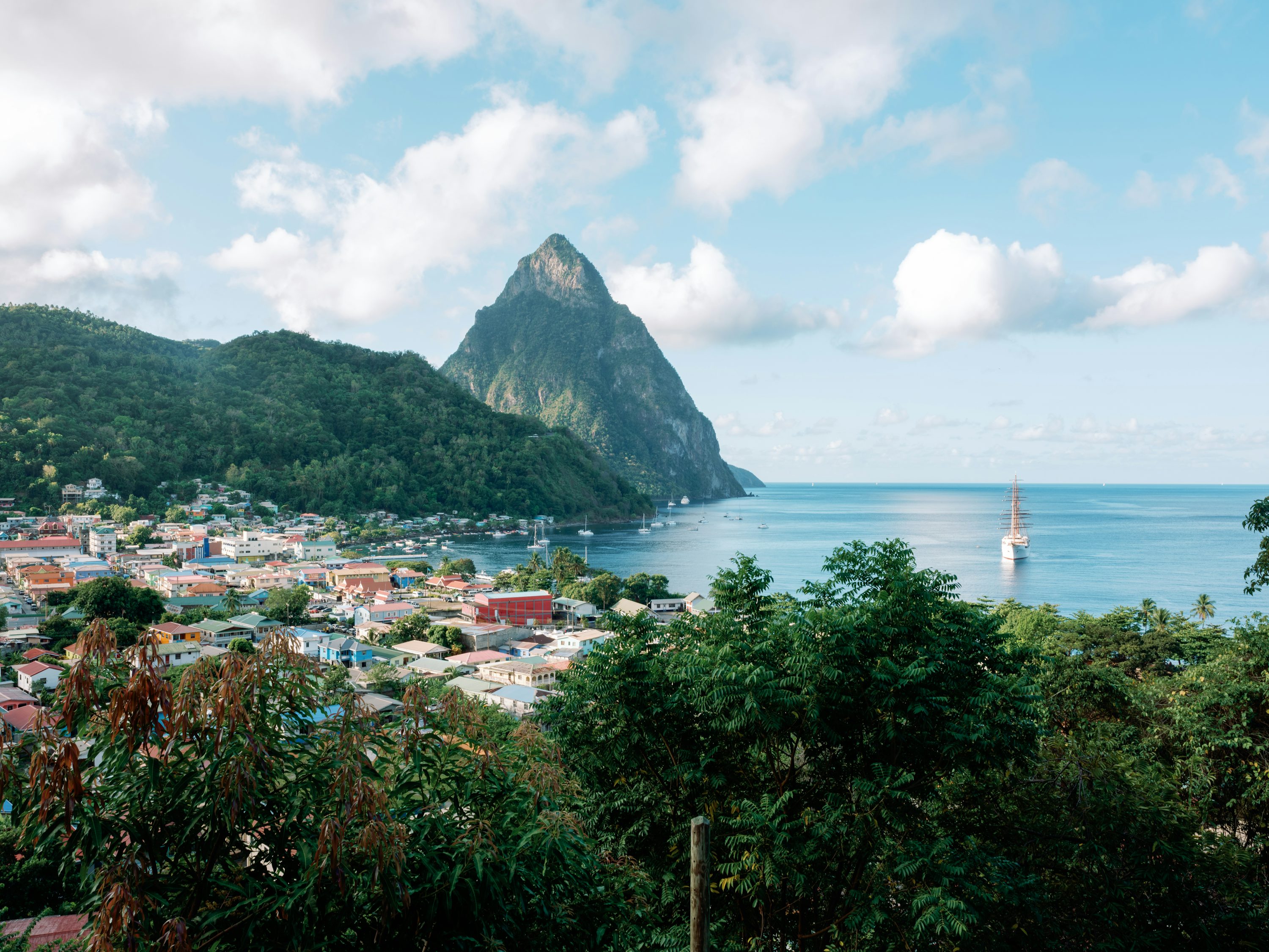 The Pitons St Lucia UNESCO World Heritage twin volcanic peaks