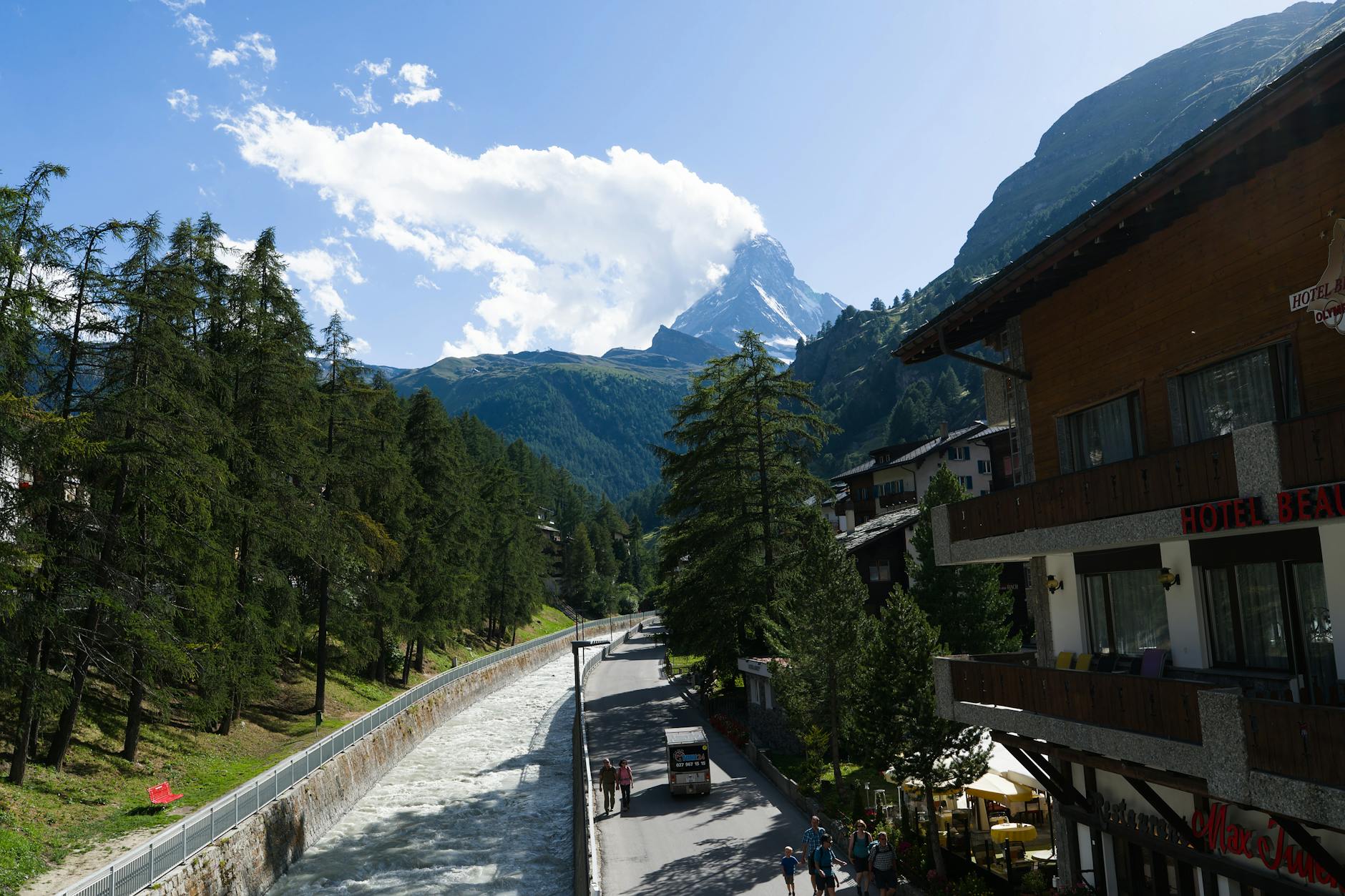 Zermatt Switzerland village Matterhorn peak summer alpine