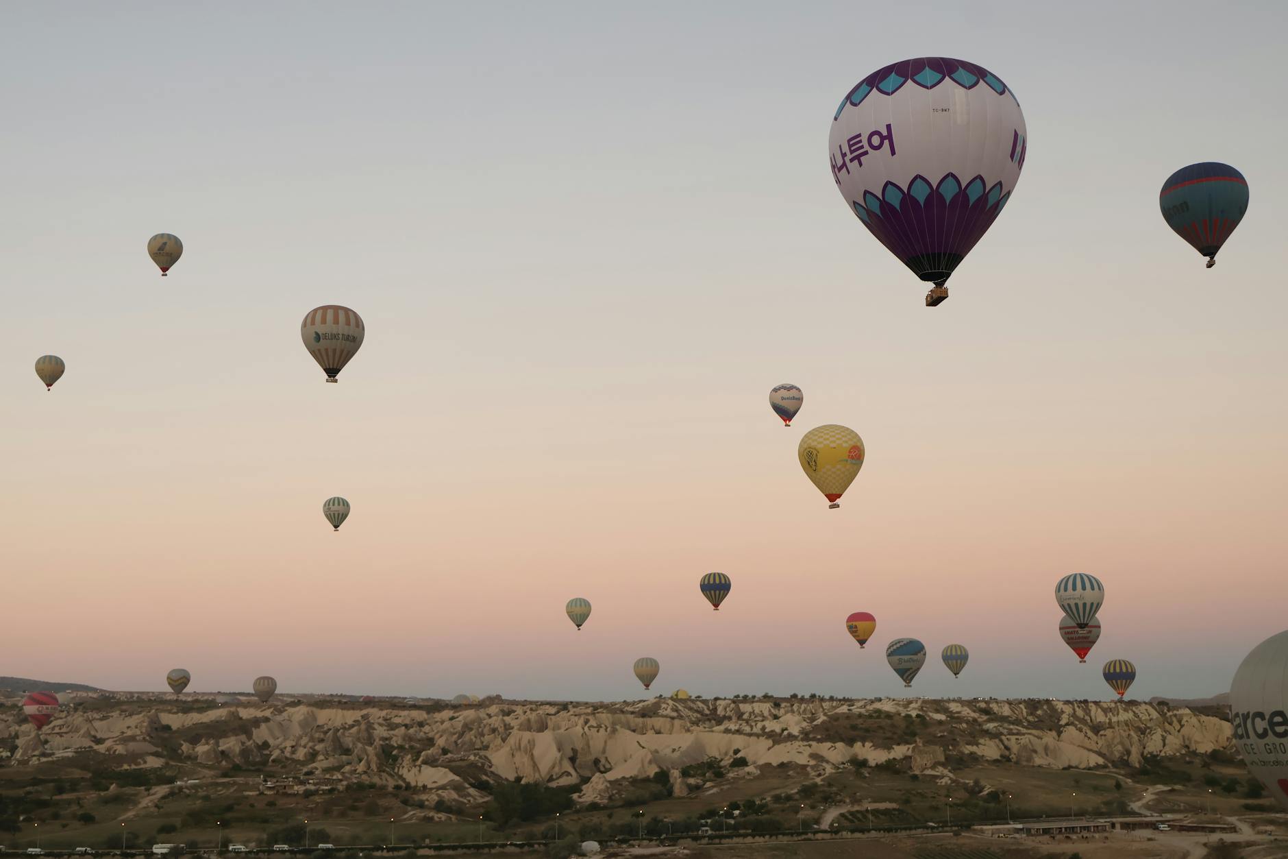 Cappadocia Turkey hot air balloons fairy chimneys sunrise landscape
