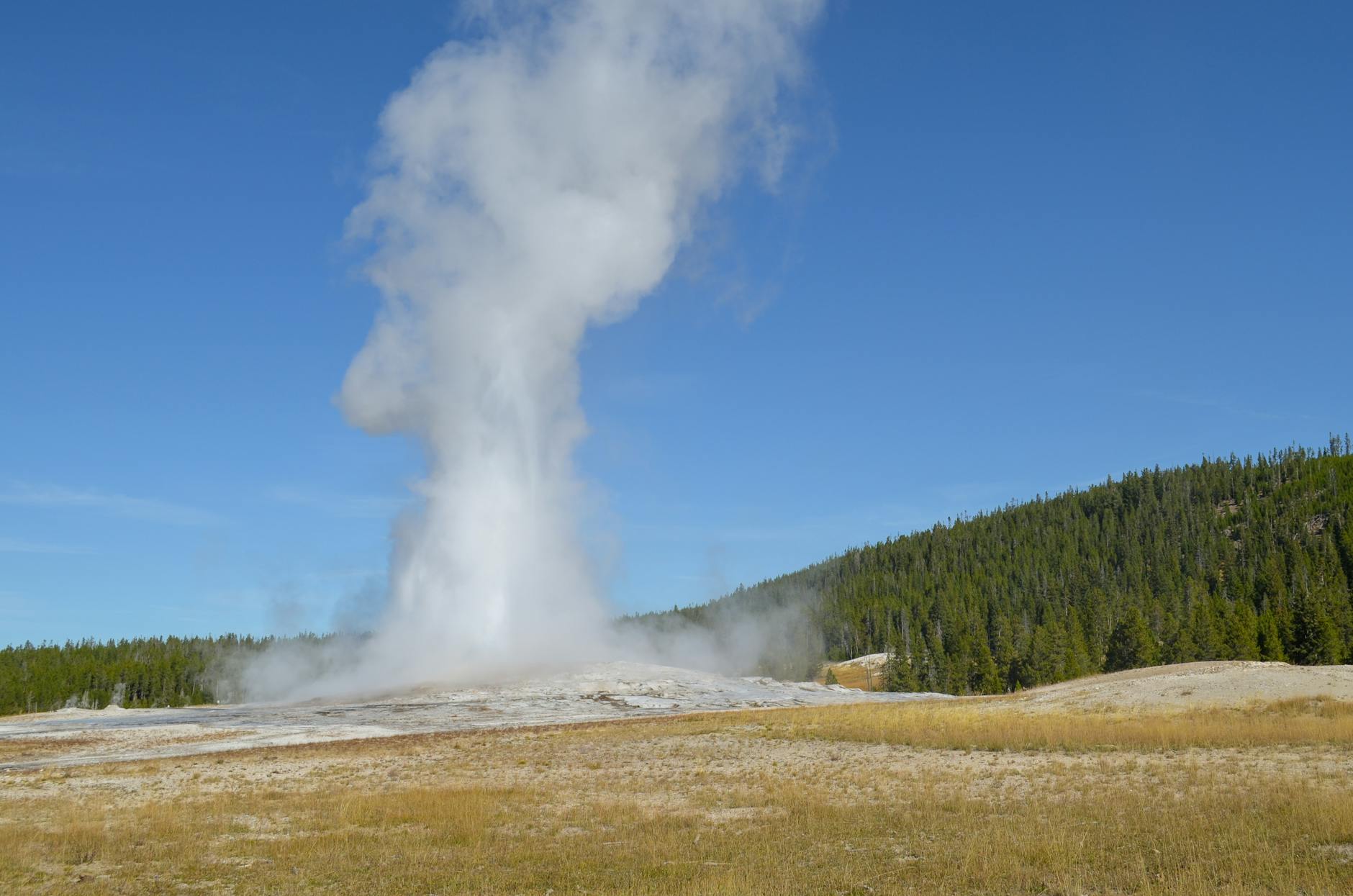 Old Faithful geyser Yellowstone National Park Wyoming eruption